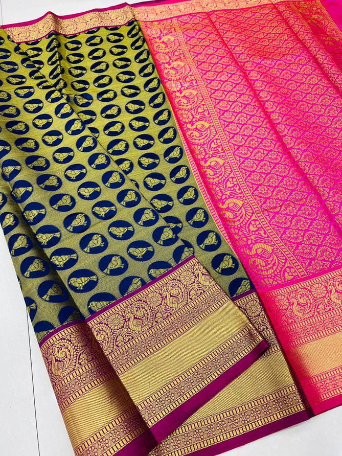 MS Kanan Chidiya By Manzar Kanchipuram Handloom Weaving Silk Sarees Wholesale Price In Surat